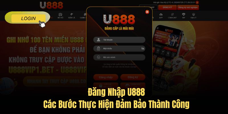 Từng bước đăng nhập U888