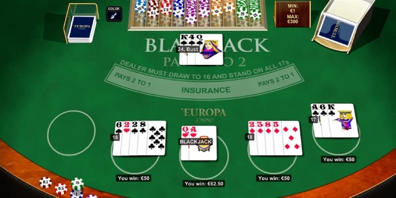 Một vài quy tắc trong bài blackjack cần nắm được